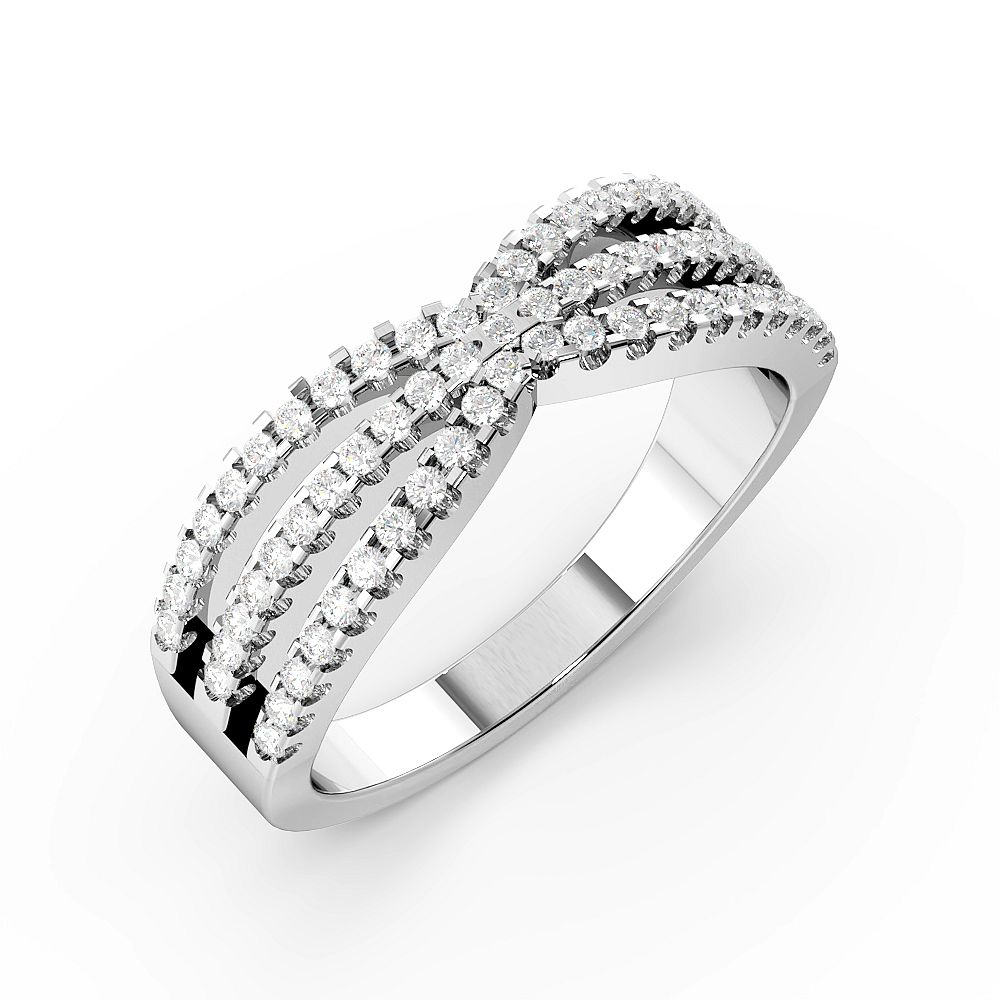 Pave Setting 3 Rows Designer Lab Grown Diamond Rings (6mm)