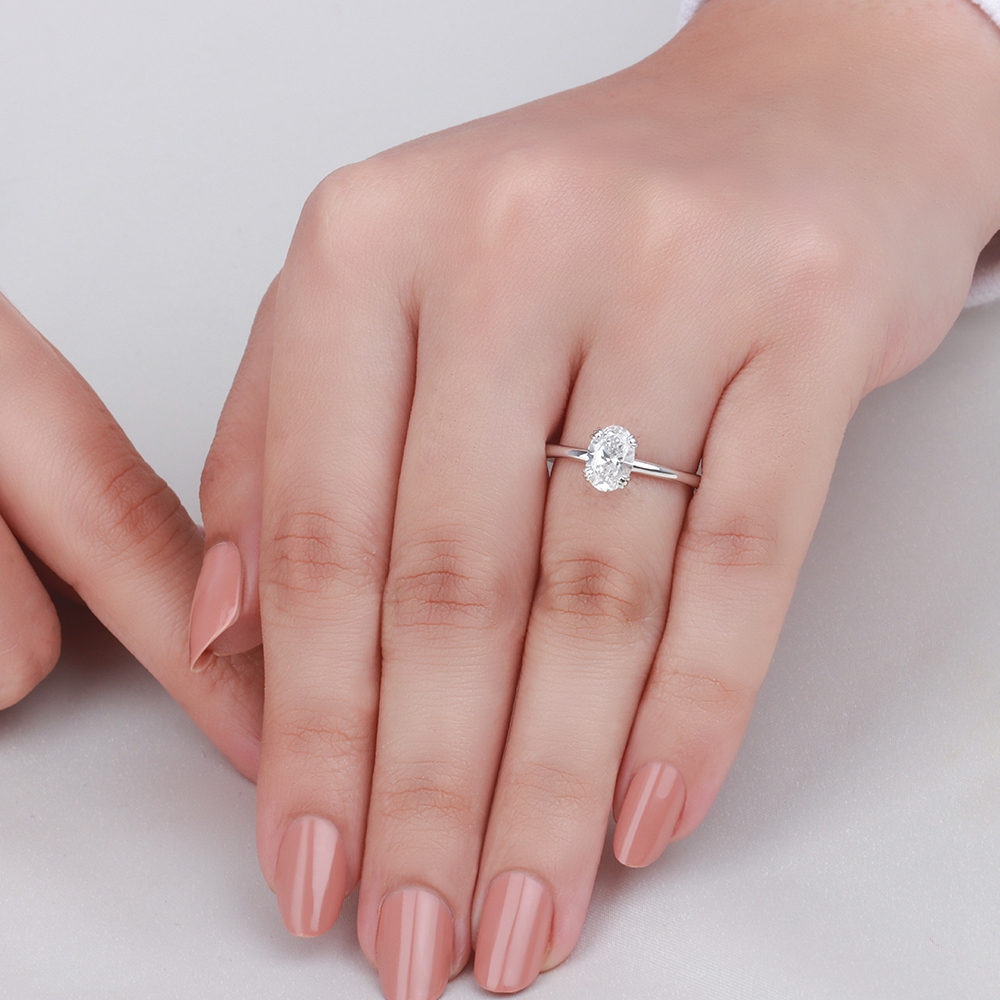 Silver Solitaire Engagement Ring