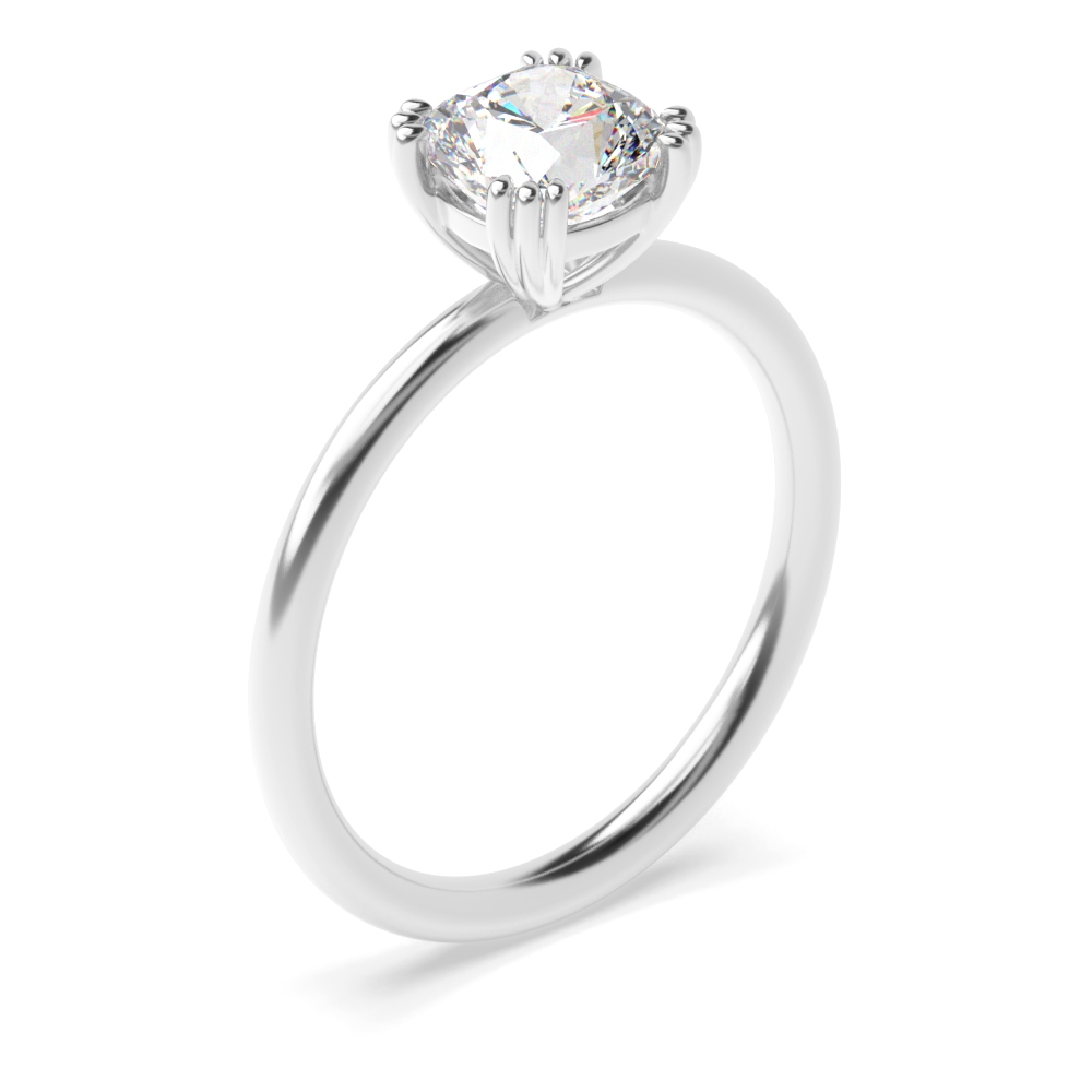 Cushion Cut Tri Claws Delicate Solitaire Lab Grown Diamond Engagement Ring