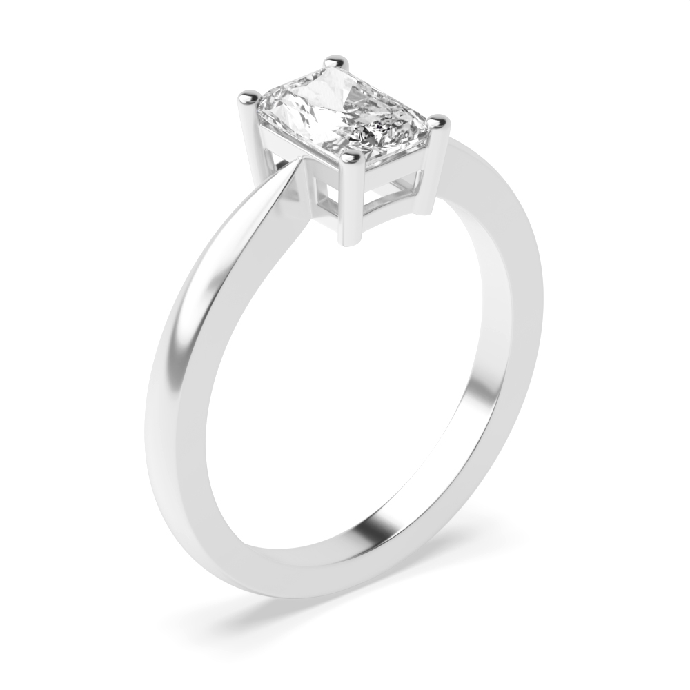 emerald Tapering Shoulder Solitaire Lab Grown Diamond Engagement Ring