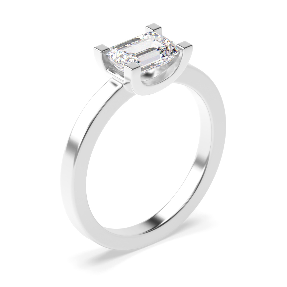 Buy Emerald Solitaire Diamond Engagement Ring | Abelini - Abelini