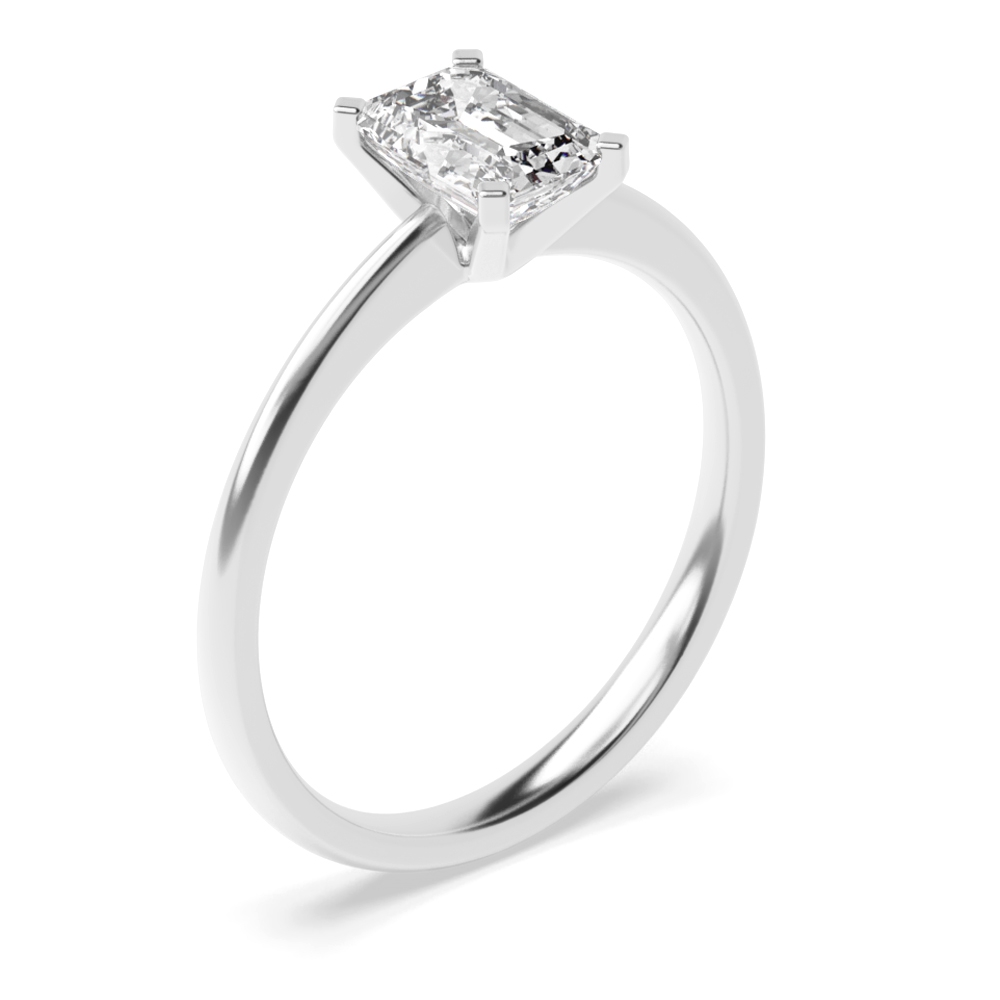 Emerald Tulip Claws Solitaire Diamond Engagement Ring