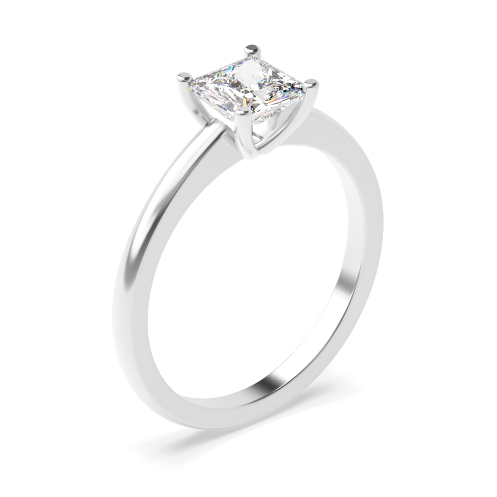 Princess Solitaire Diamond Engagement Ring In Open Setting