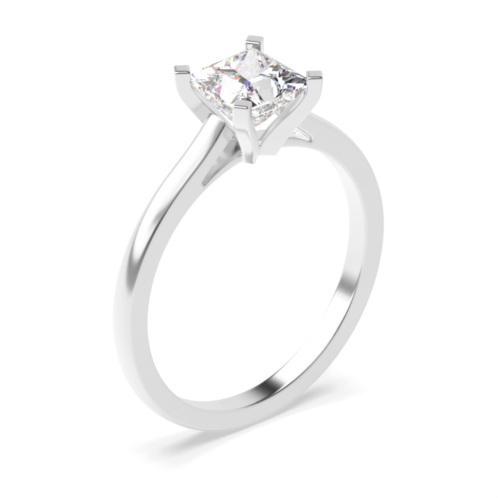 Princess Solitaire Lab Grown Diamond Engagement Ring In 4 Claws High Set