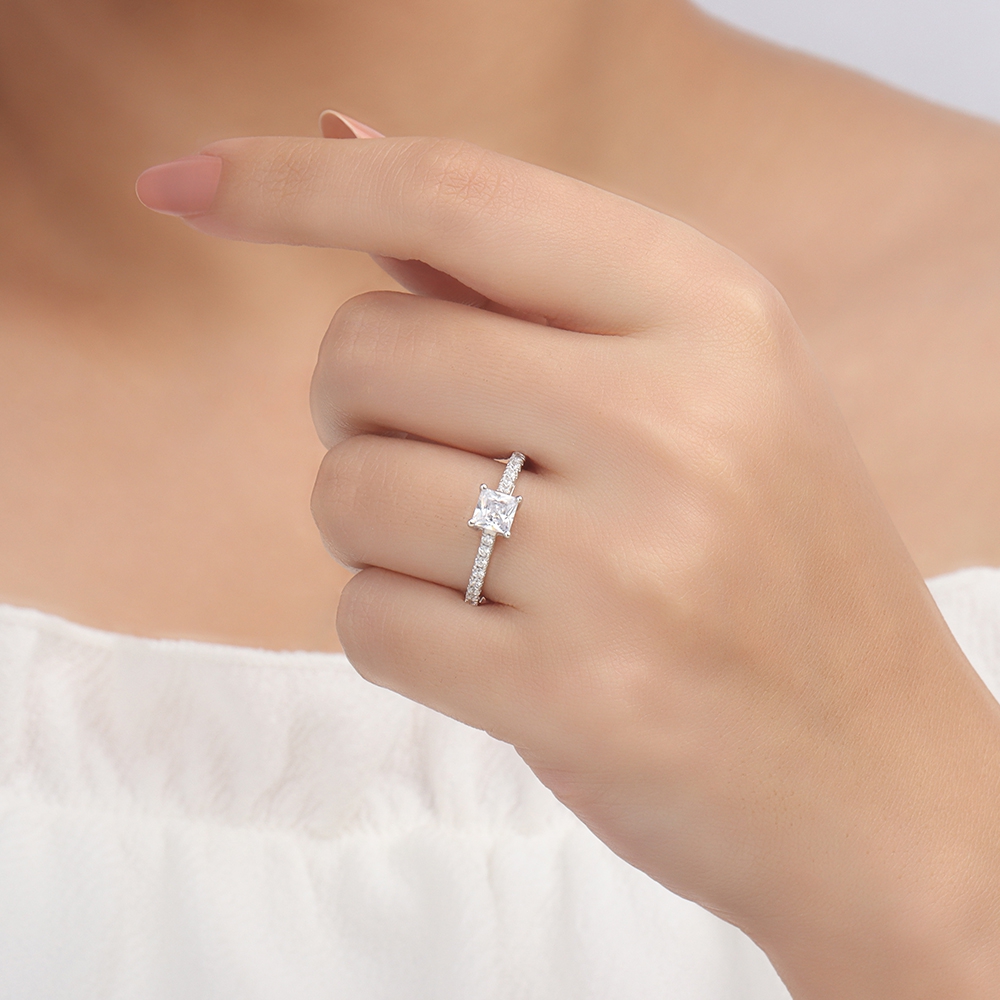 Princess Lab Grown Diamond Solitaire Engagement Ring