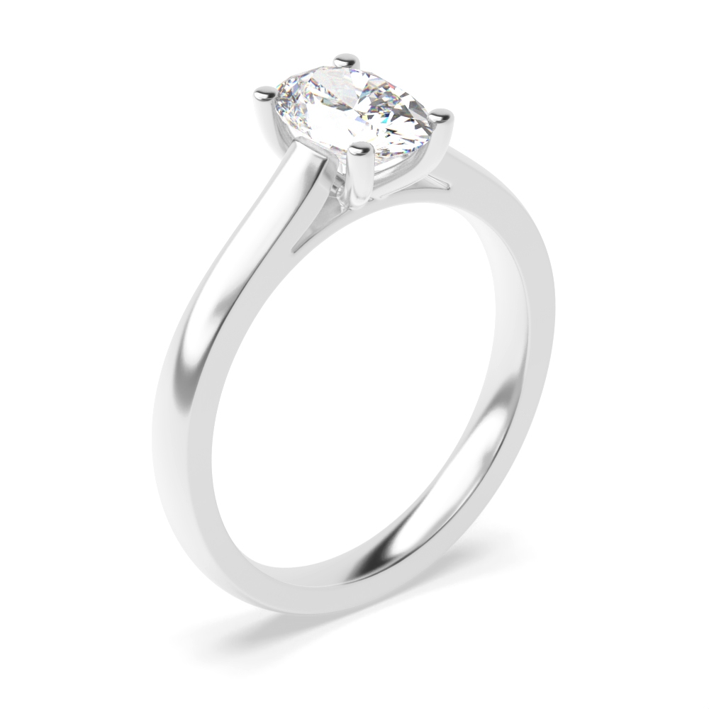 Classic Open Setting Oval Solitaire Moissanite Engagement Rings
