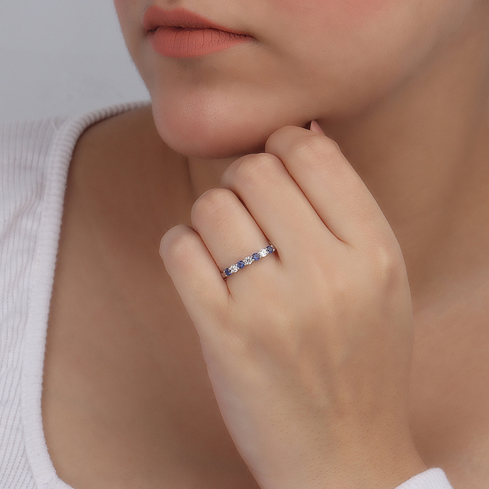 4 Prong Round Curated Naturally Mined Gemstone Diamond Rings