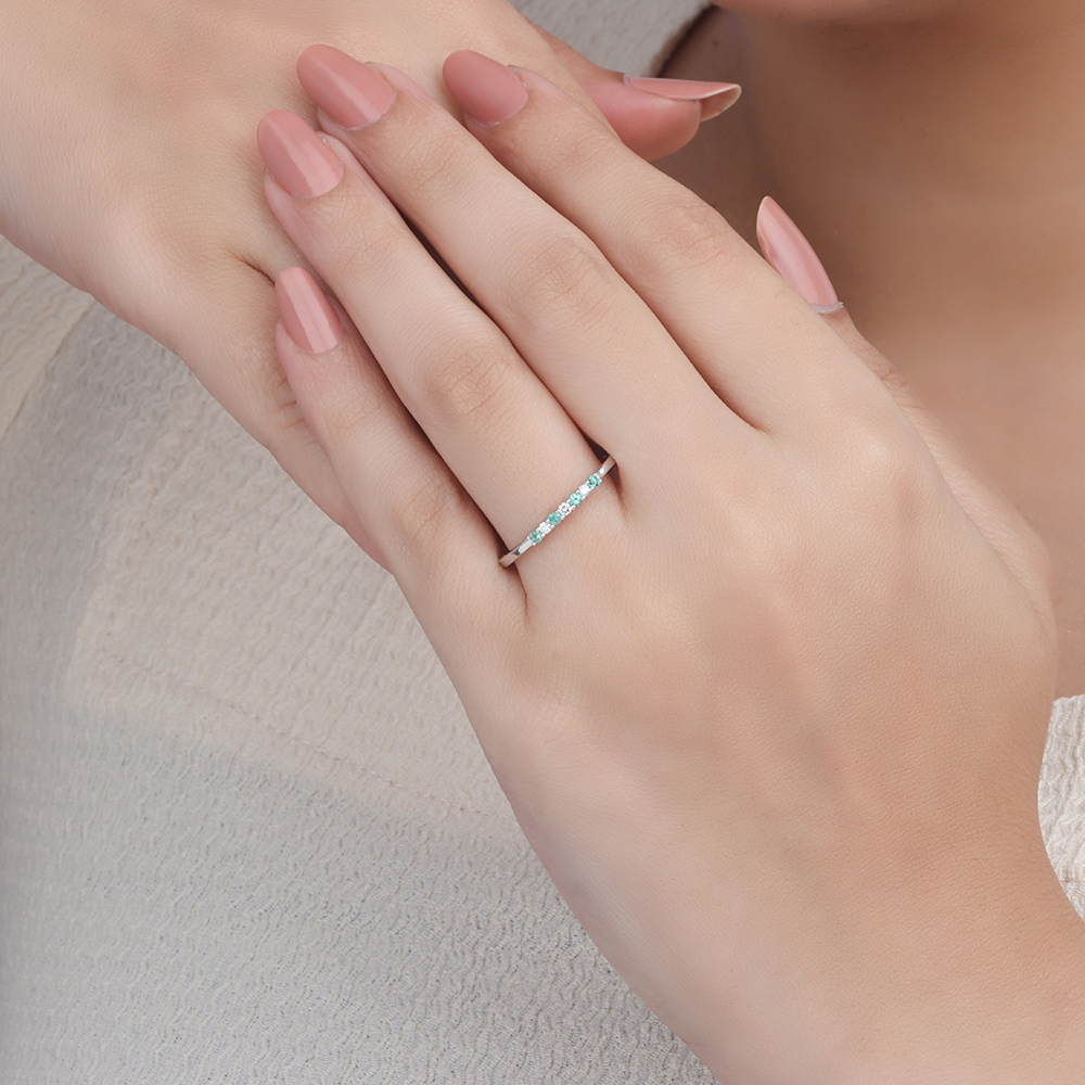 4 Prong Round White Gold Curated Naturally Mined Gemstone Diamond Rings