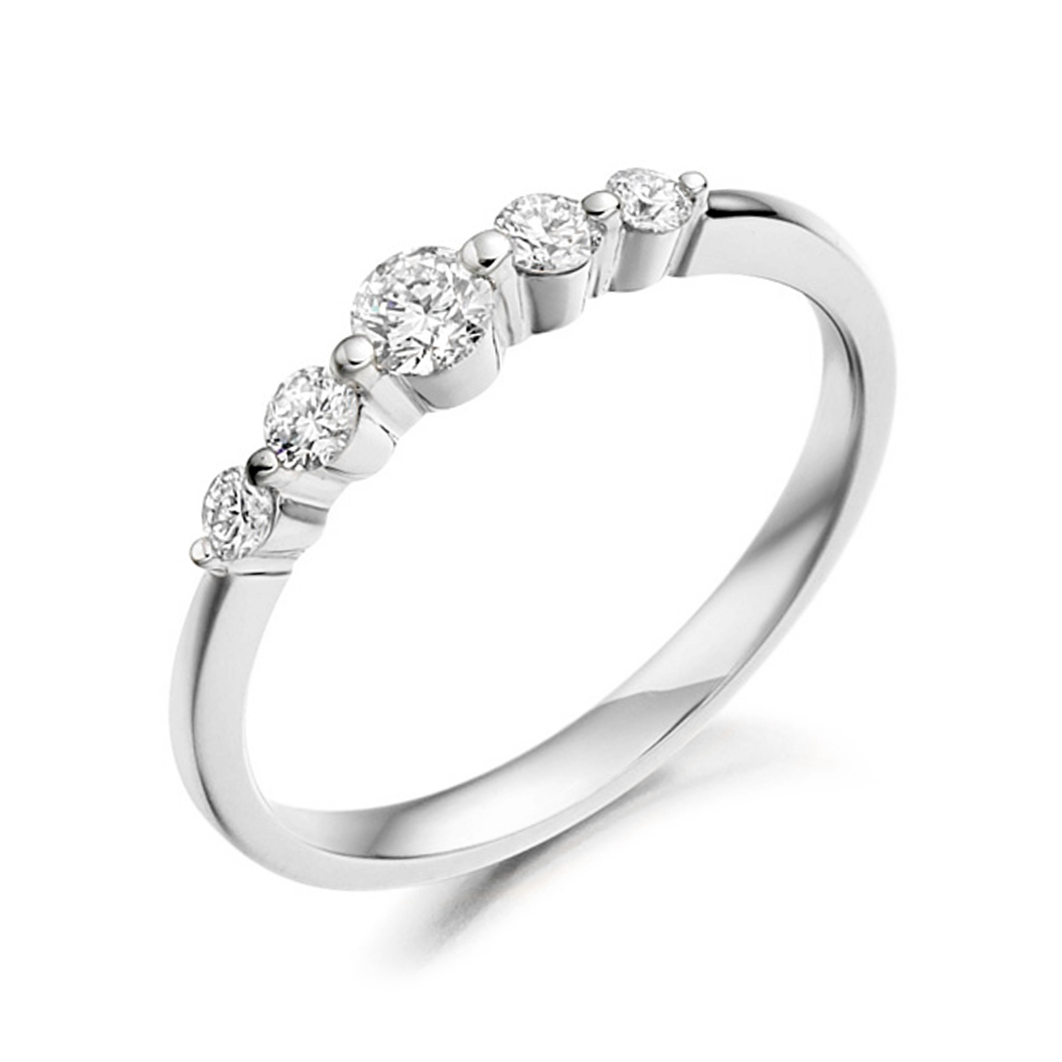Buy Prong Settings Five Stone Round Shape Diamond Ring - Abelini