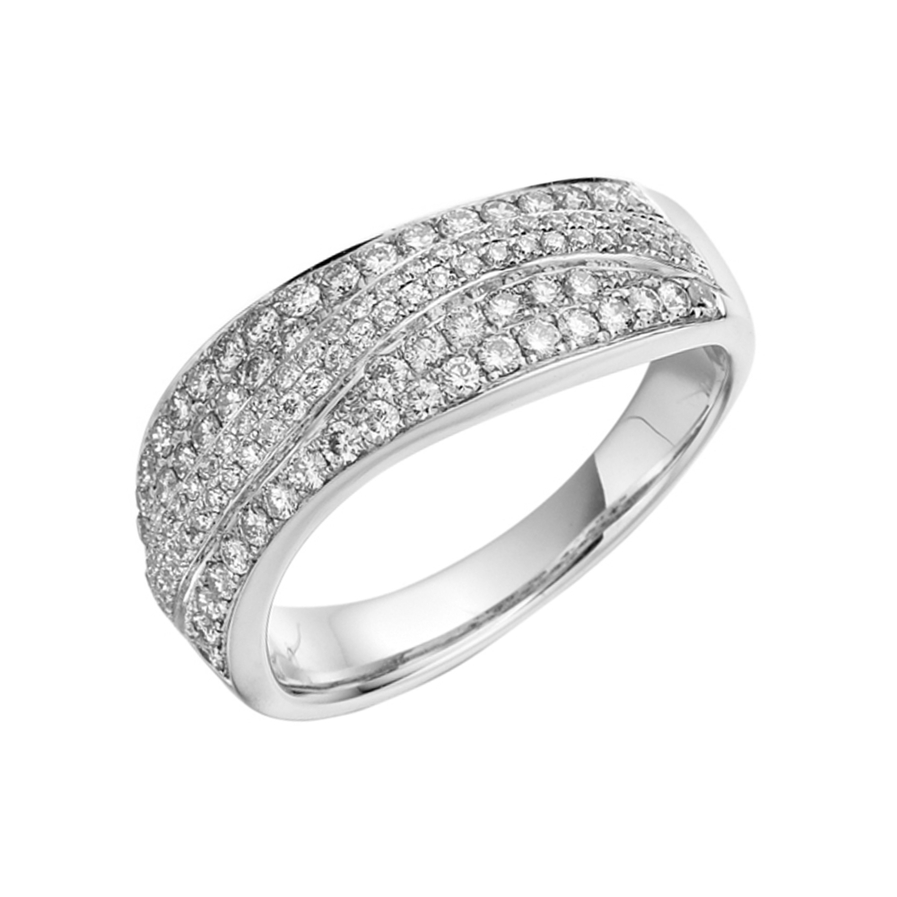 pave settings half eternity round shape Lab Grown Diamond ring
