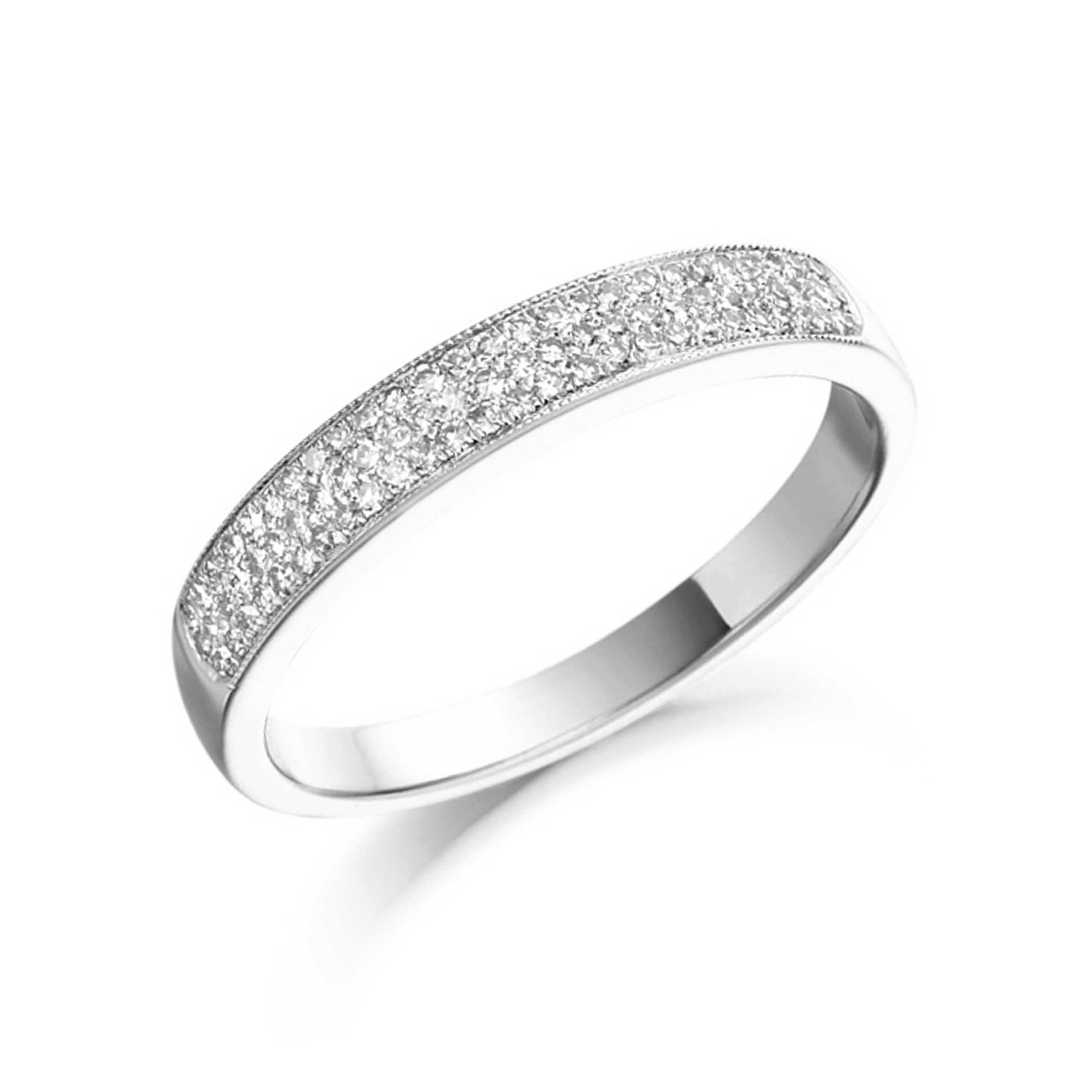 Pave Settings Half Eternity Round Shape Diamond Ring | Abelini Uk