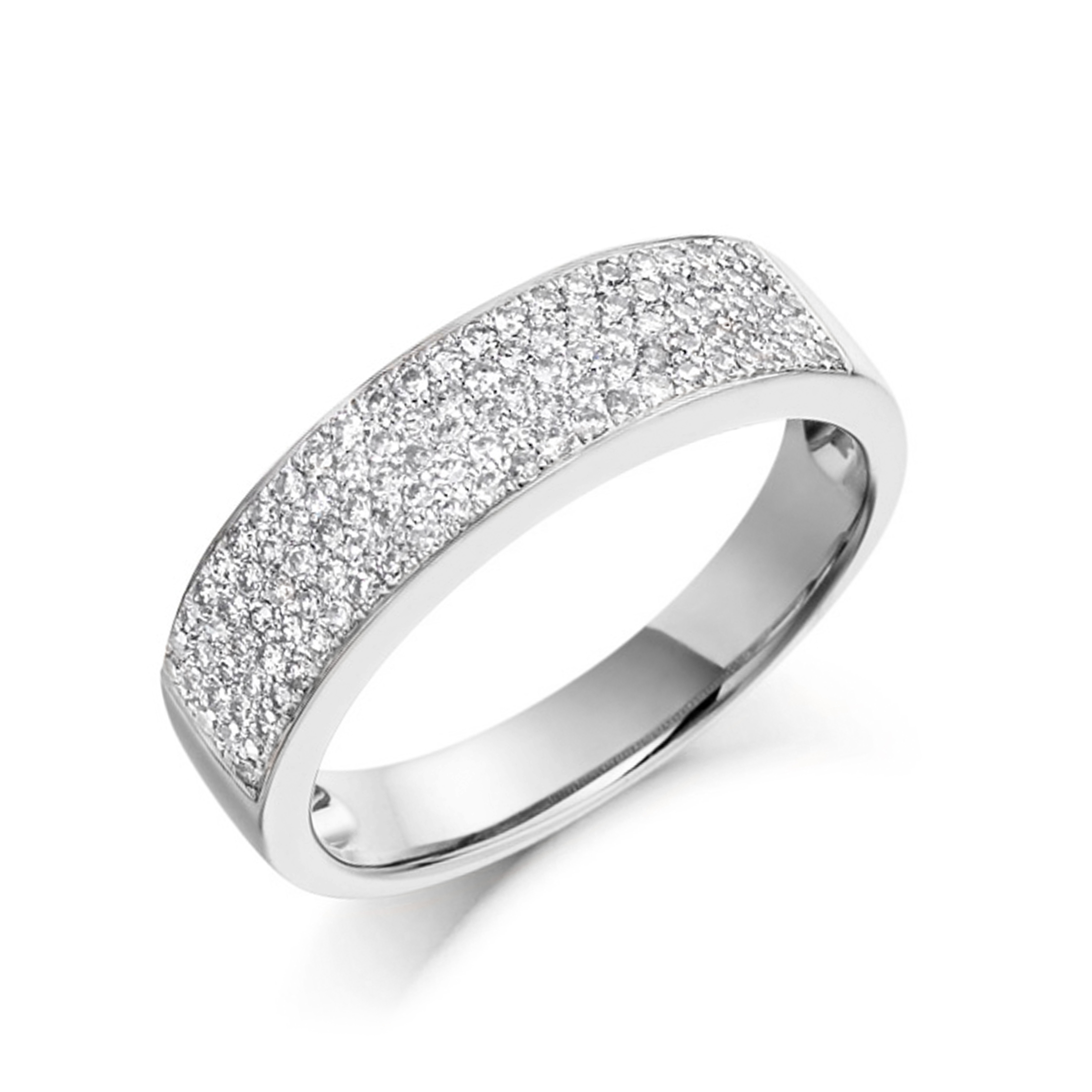 pave settings half eternity round shape Lab Grown Diamond ring