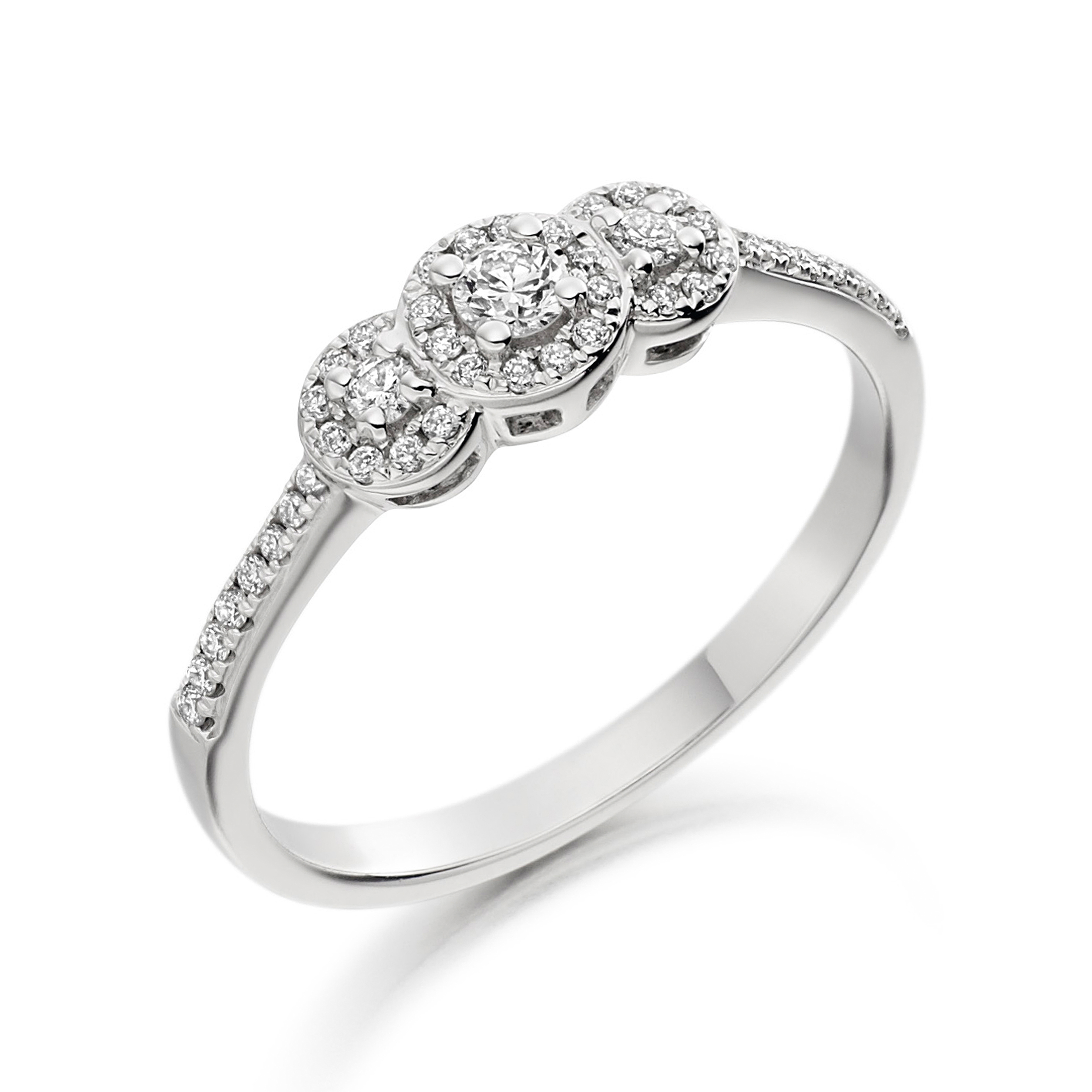 prong settings engagement ring round shape and side stone ring