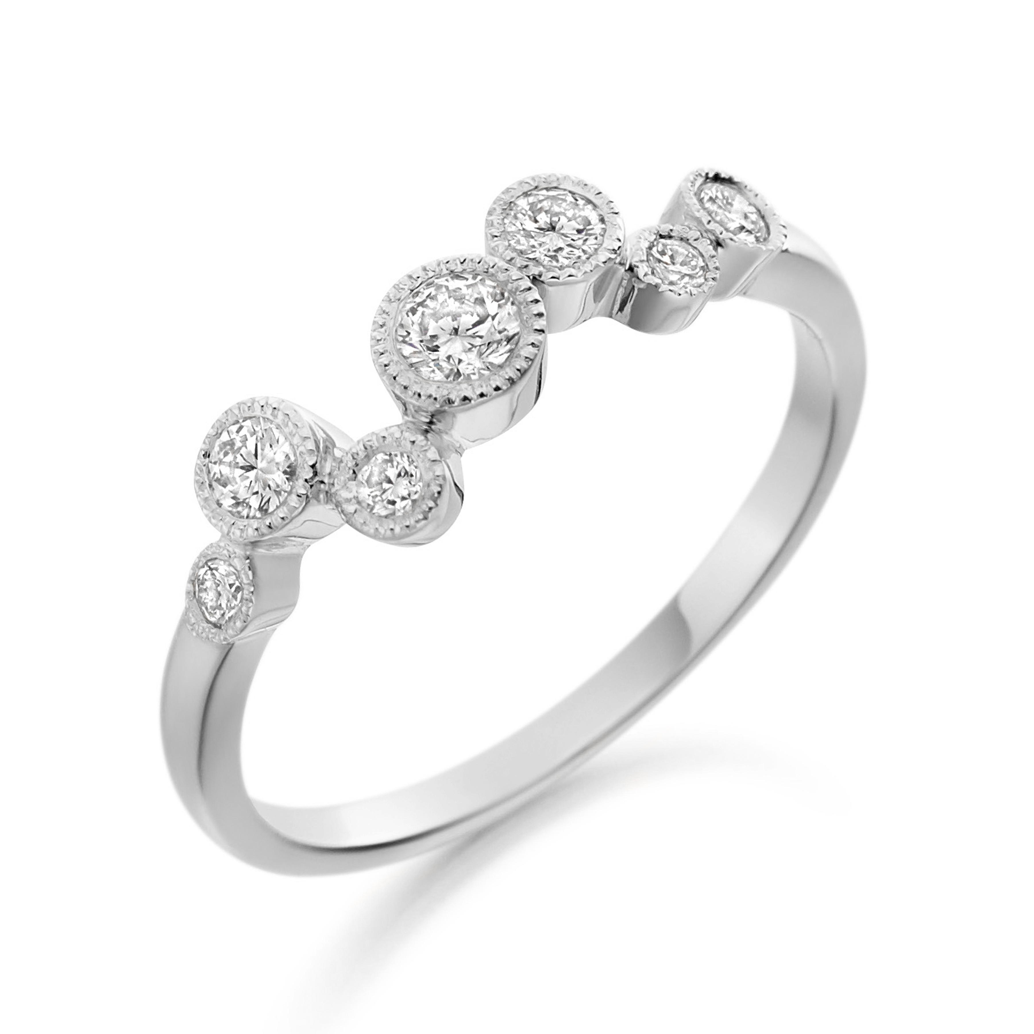 bezel settings cluster round shape diamond ring