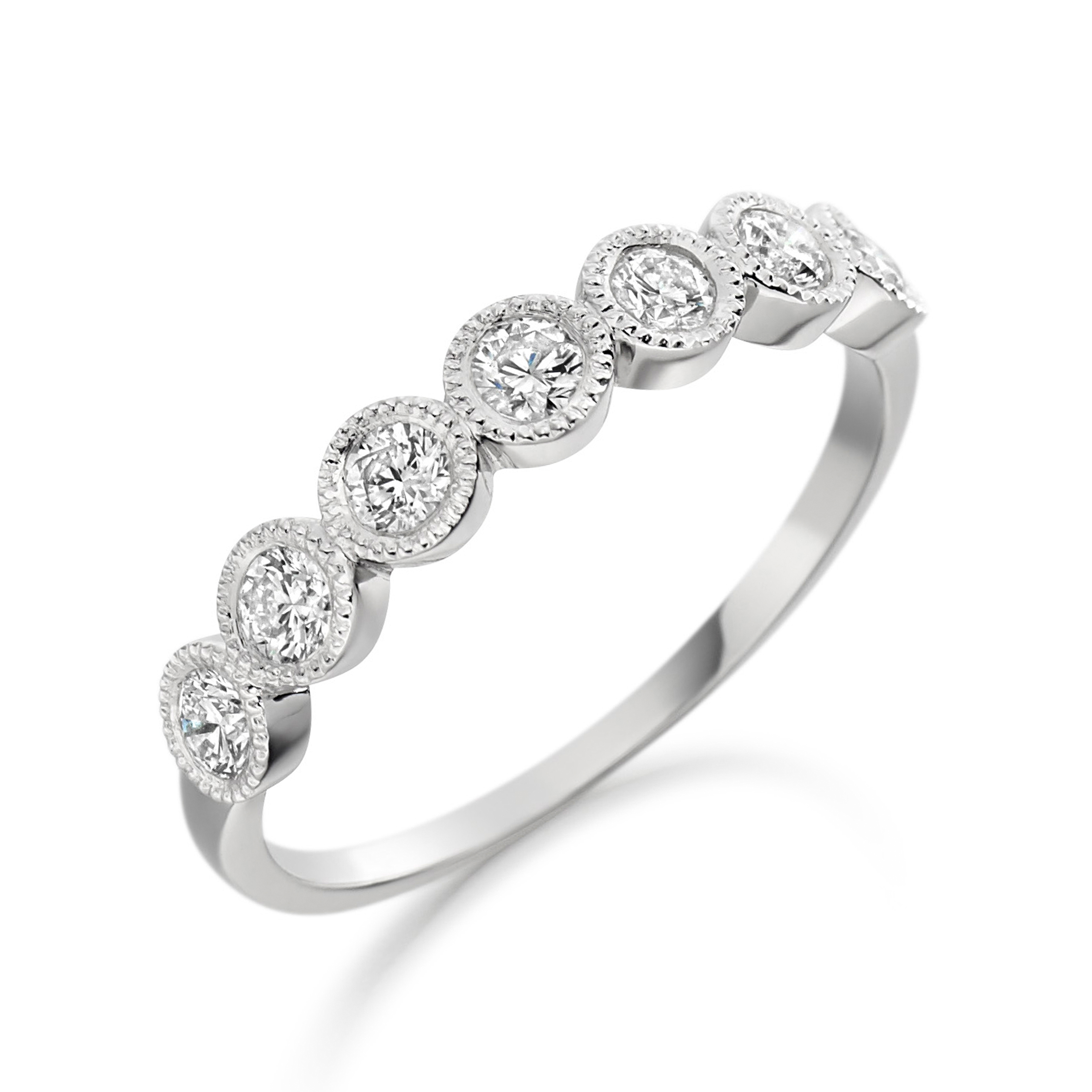 Buy Bezel Settings Seven Stone Round Shape Diamond Ring - Abelini