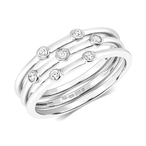 bezel setting round shape sparkling bubble diamond ring