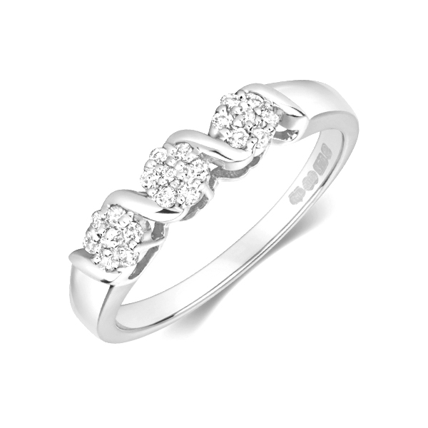Purchase Round Shape 3 Wave Style Engagement Ring  - Abelini