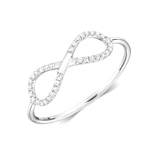 Buy Prong Setting Round Shape Diamond Infinity Ring  - Abelini