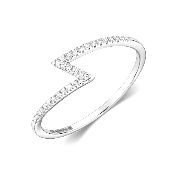 Buy Prong Setting Round Shape Zig Zak Diamond Ring  - Abelini