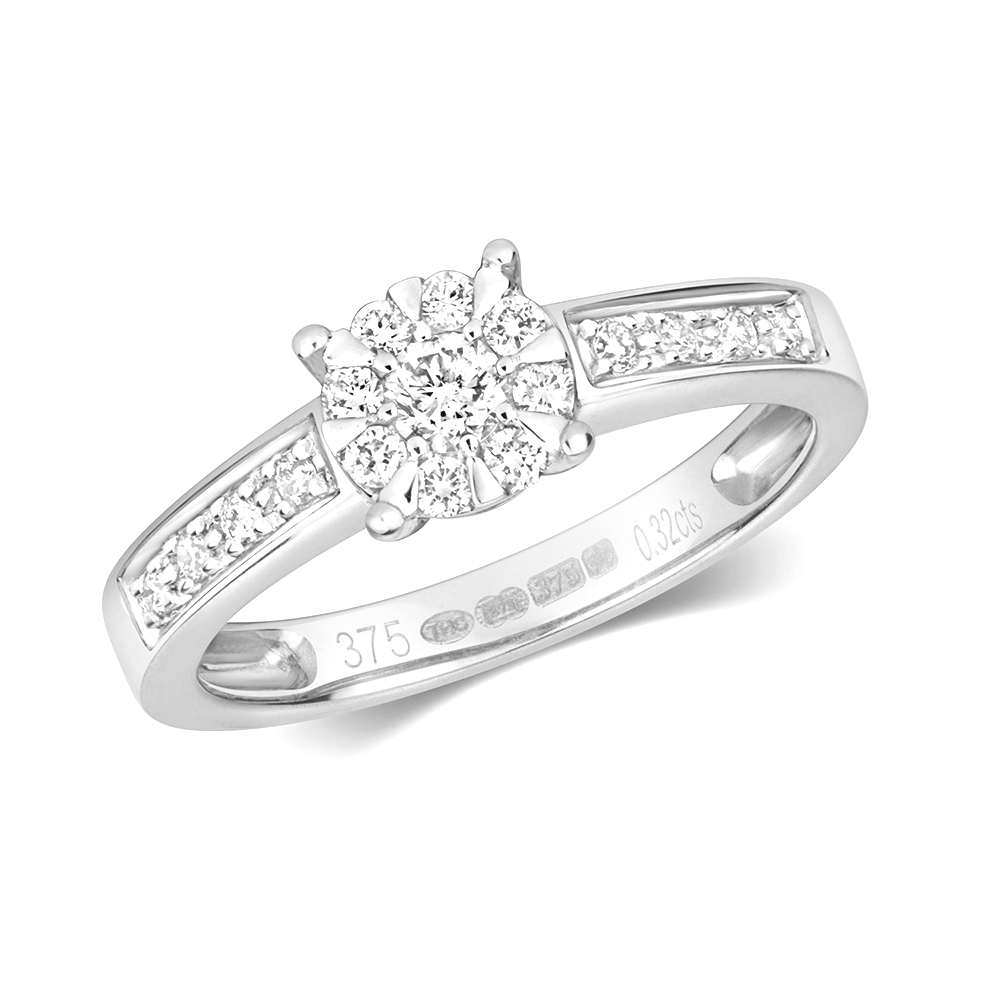 4 Prong Setting Side Stone Round Diamond Ring Buy Online