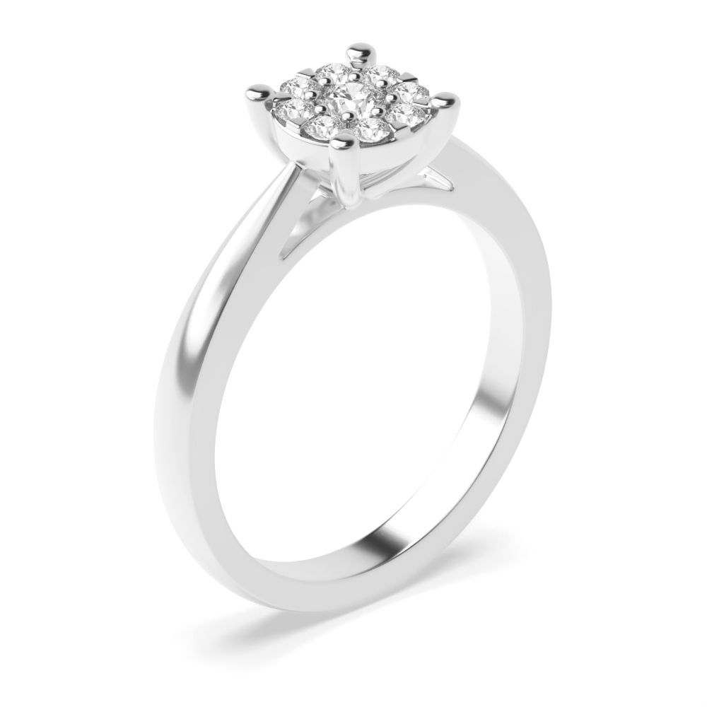 Buy 4 Prong Setting Round Lab Grown Diamond Ring Abelini - Abelini