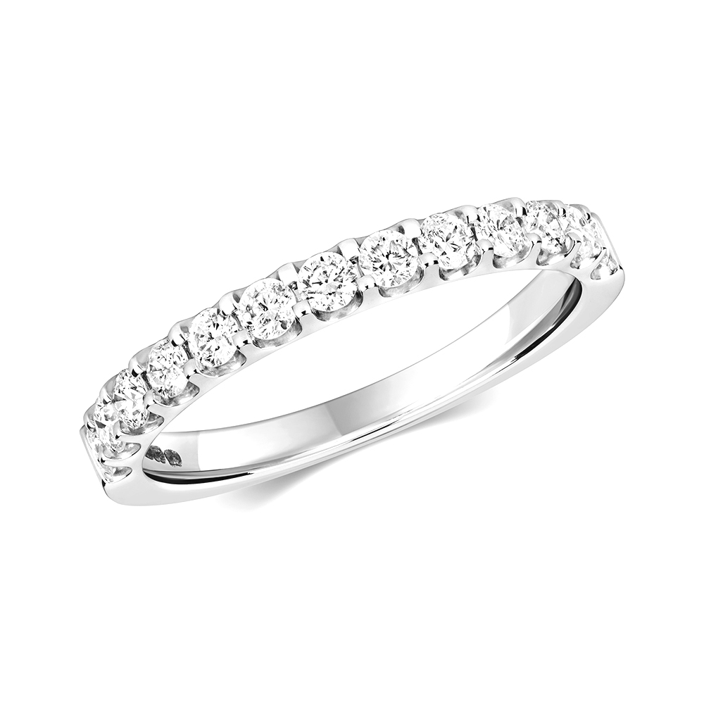 Prong Setting Half Eternity Round Diamond Ring Buy Online