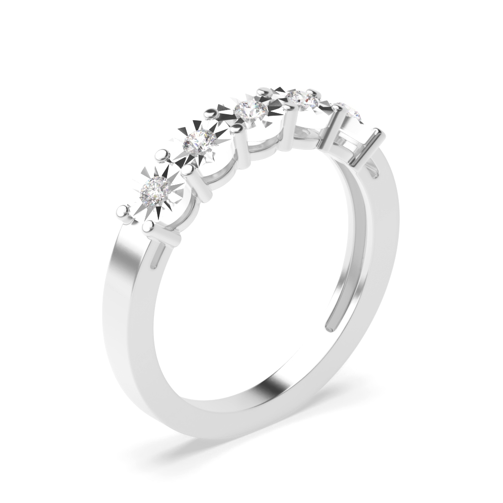 4 prong setting illusion set 5 round Moissanite ring