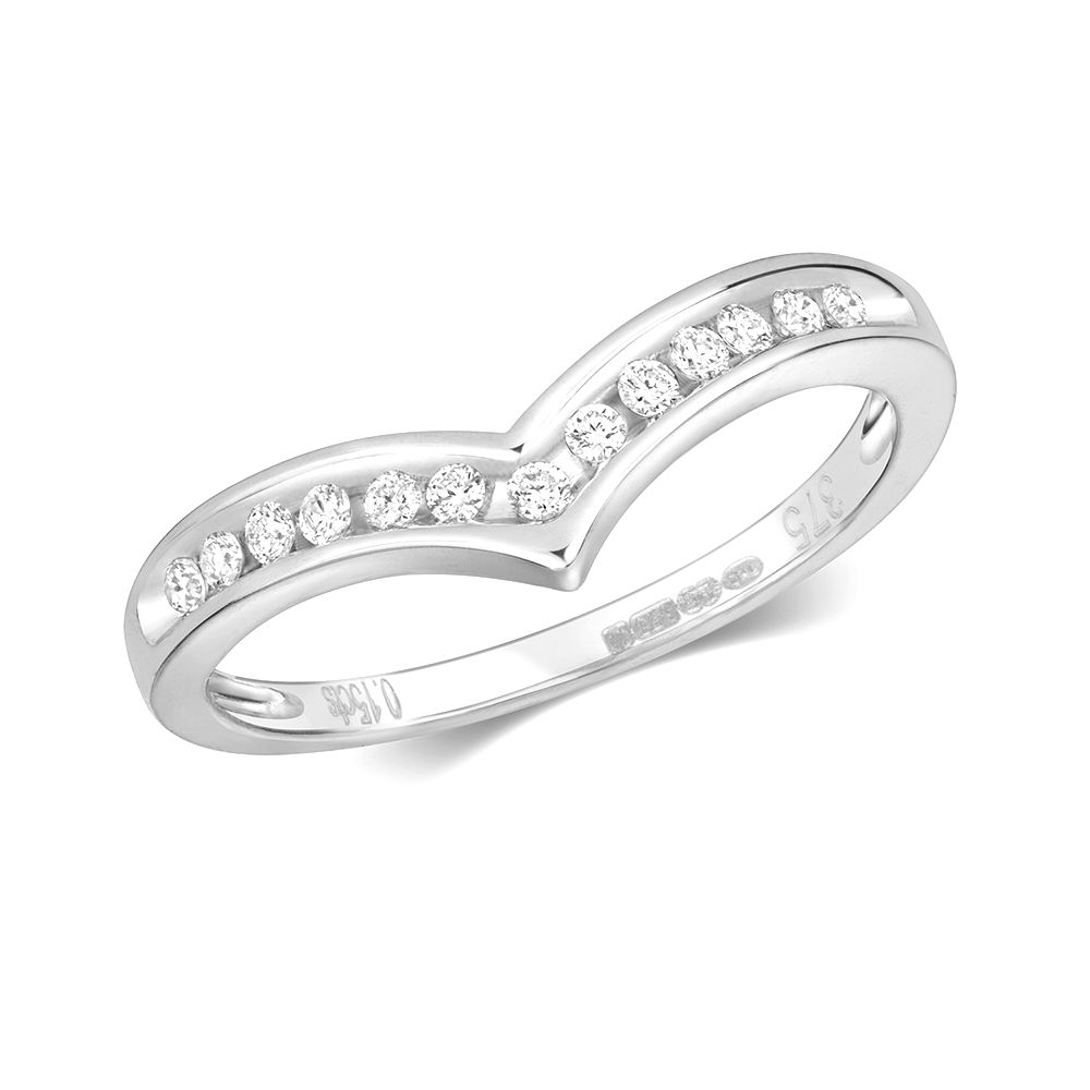 channel setting wishbone design round diamond ring