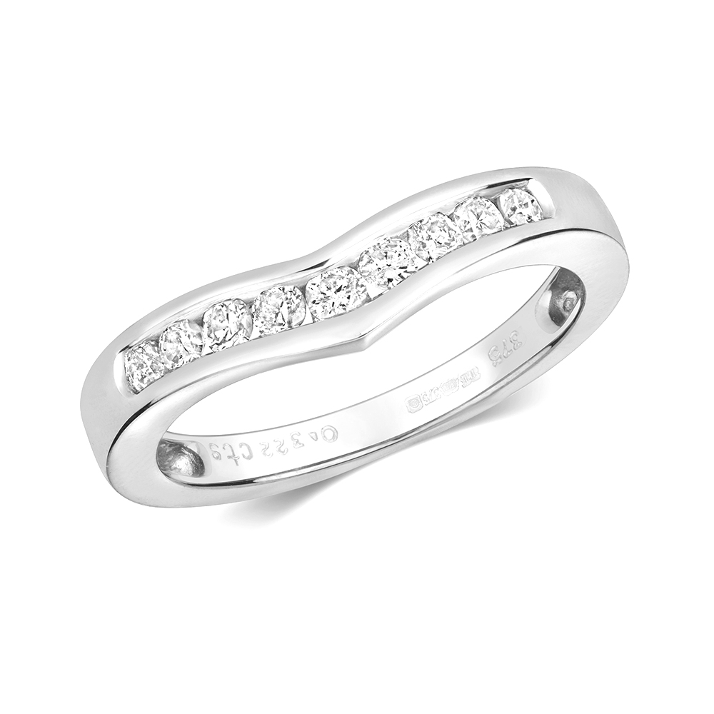 Channel Setting Wishbone Style Round Diamond Ring In Sale