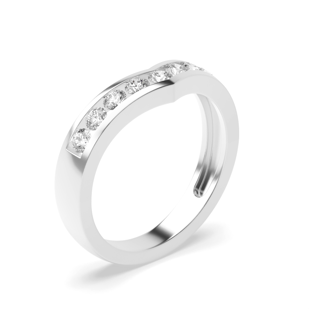 channel setting wishbone style round diamond ring