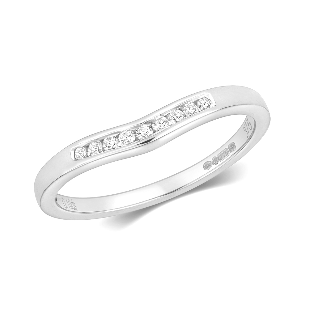 channel setting wishbone style round diamond ring