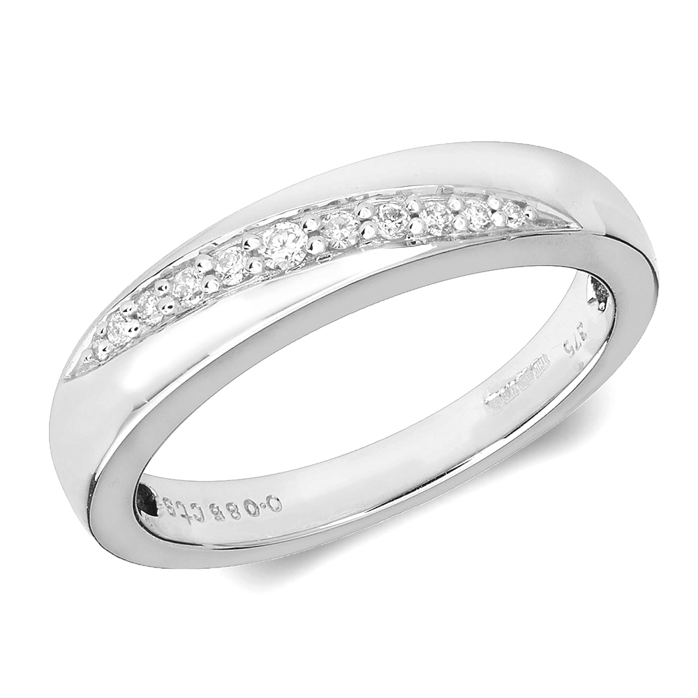 Buy Pave Setting Crossover Round Diamond Ring  - Abelini