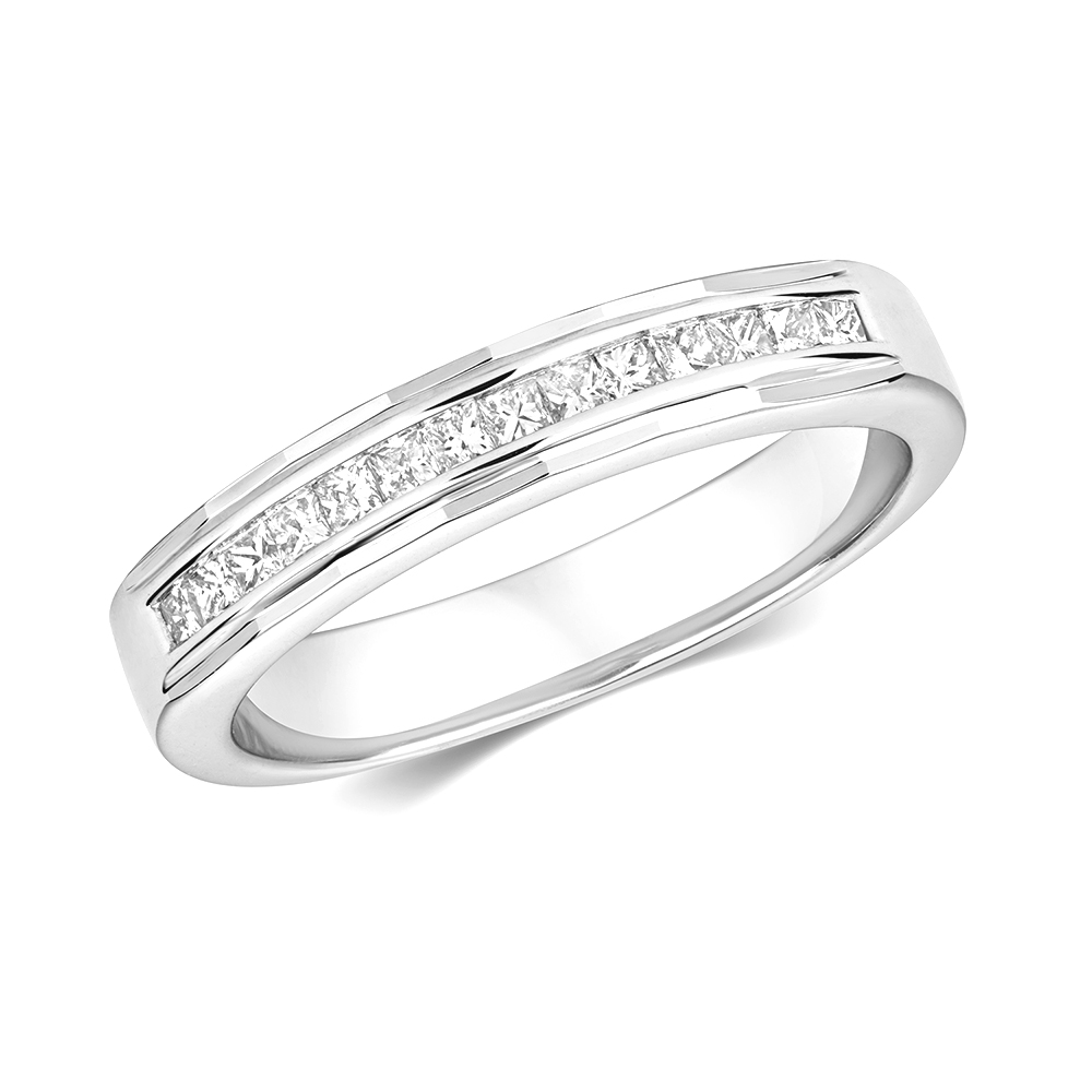 channel setting cut eternity princess diamond ring