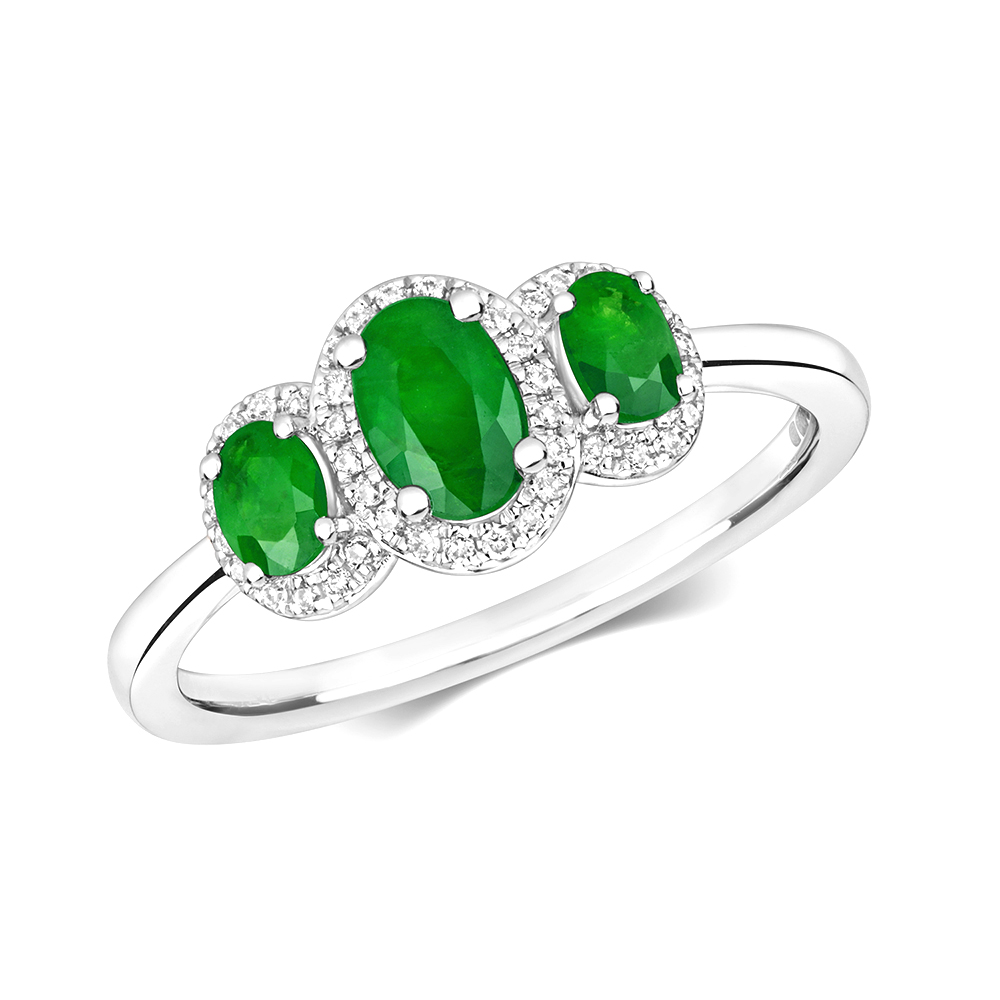4 prong setting oval shape 3 color stone ring