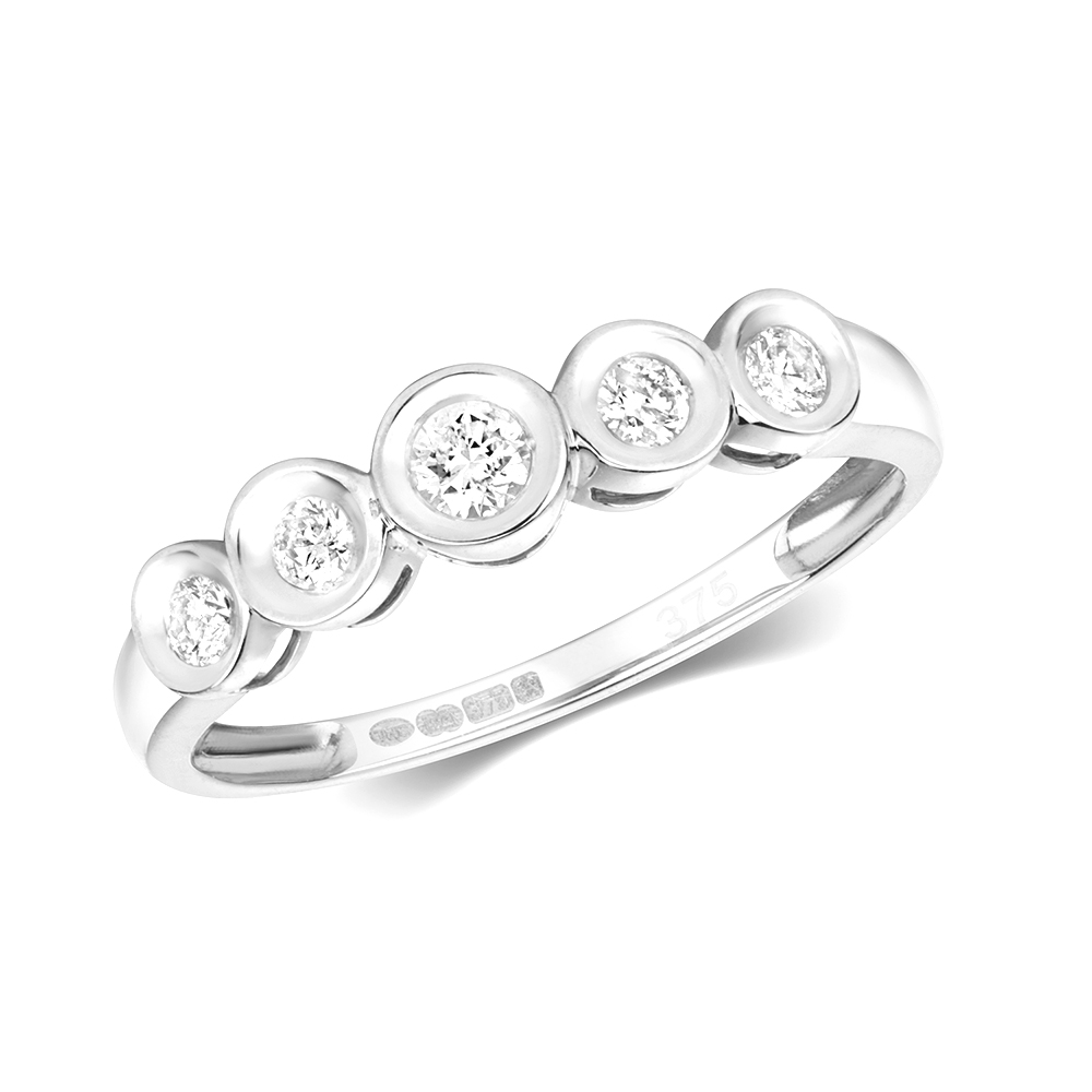 Purchase Bezel Setting 5 Round Diamond Ring - Abelini