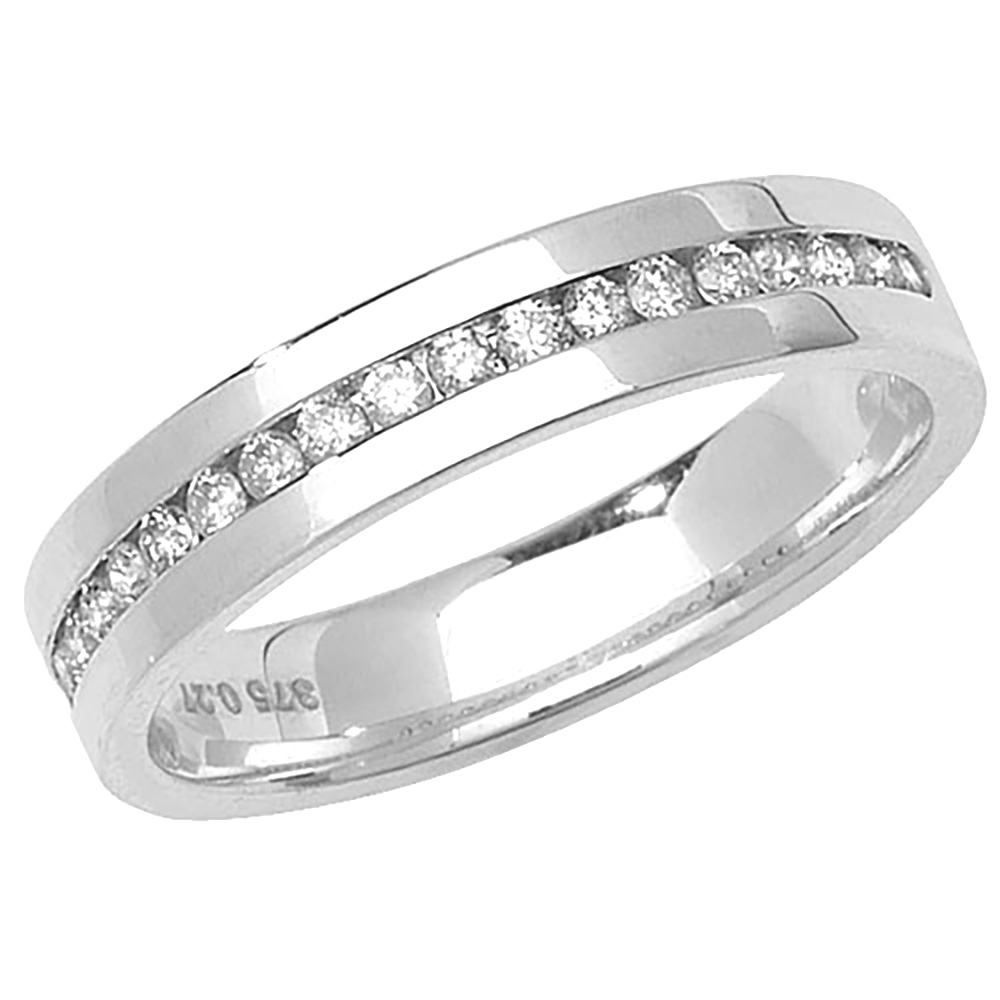 Channel Setting Half Eternity Round Diamond Ring In Sale
