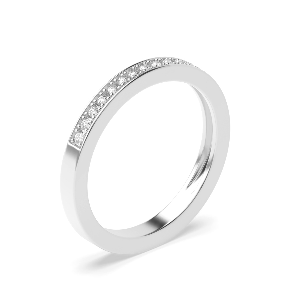 pave setting half eternity round diamond ring