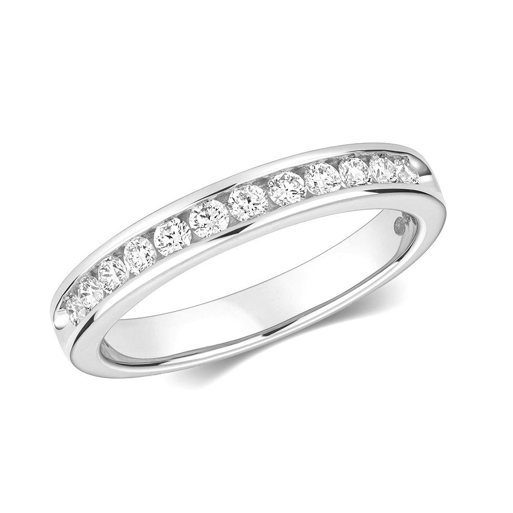 channel setting half eternity round Lab Grown Diamond ring