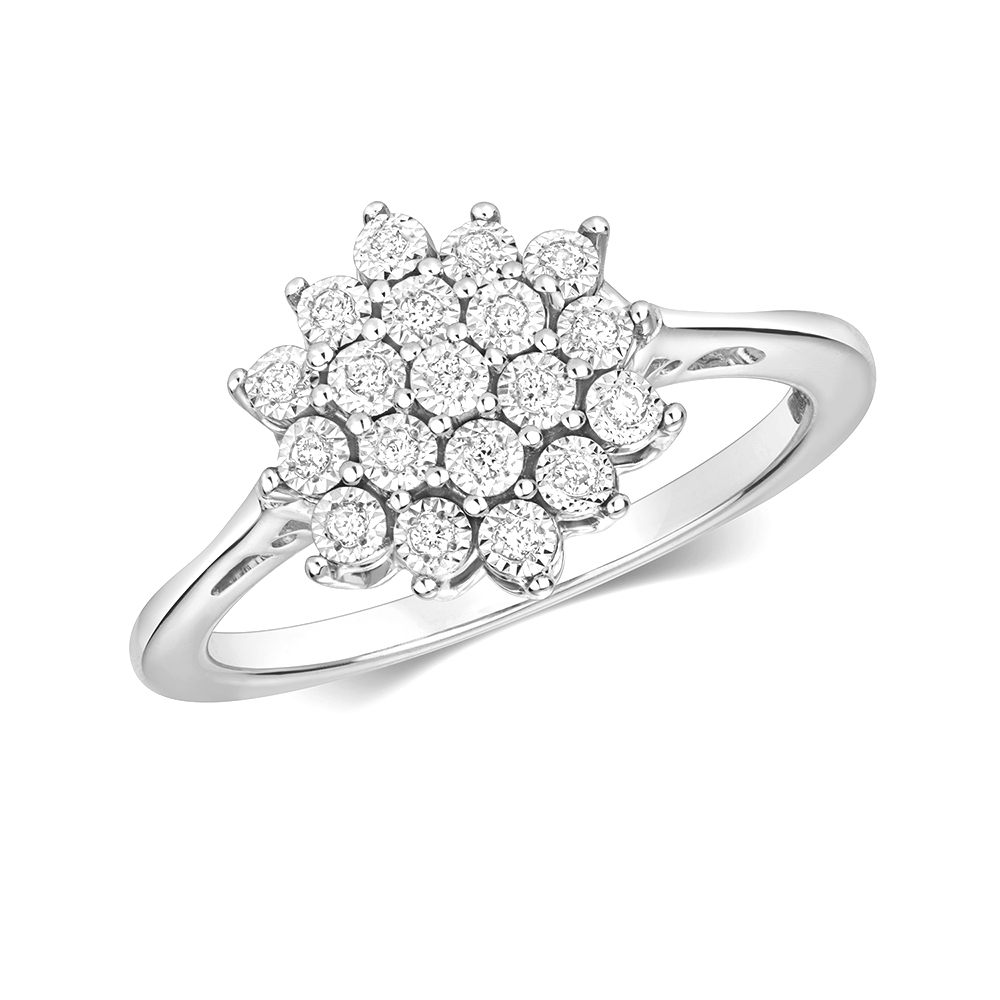 Buy Fancy Illusion Setting Round Diamond Ring - Abelini - Abelini