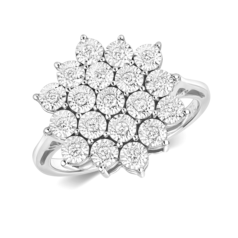 Buy Fancy Illusion Set Round Diamond Ring - Abelini