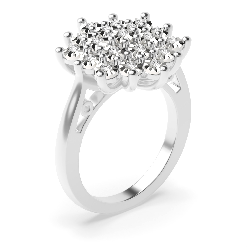 Buy Fancy Illusion Set Round Diamond Ring - Abelini