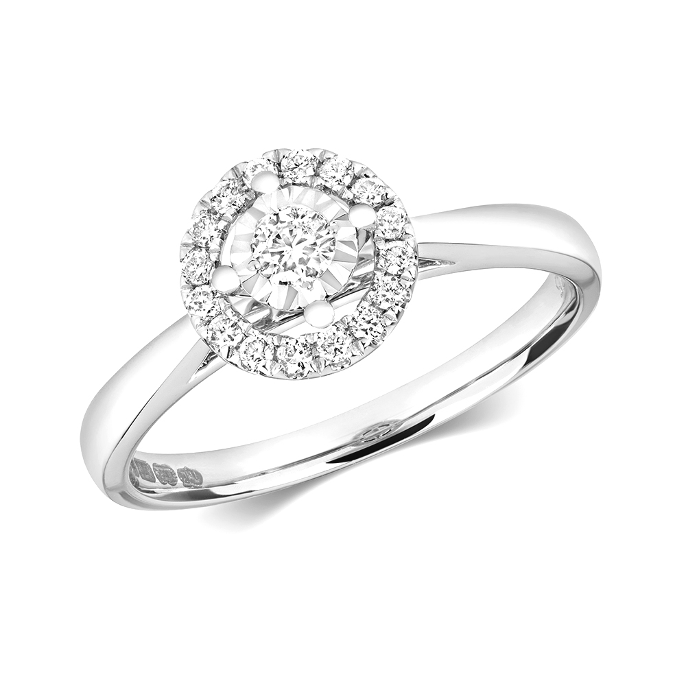 4 Prong Setting Illusion Setting Round Diamond Solitaire Ring