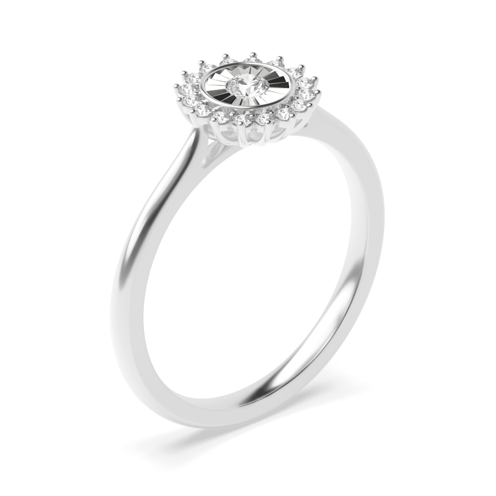 4 Prong Setting Illusion Set Round Diamond Solitaire Ringd