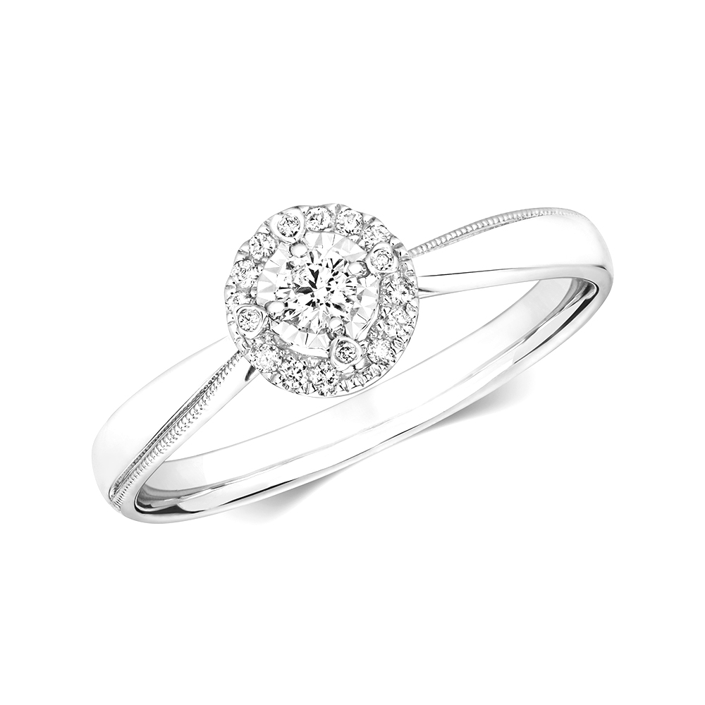 4 Prong Setting Illusion Set Round Diamond Ring Buy Online