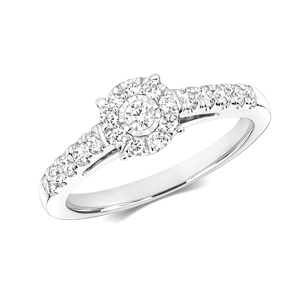 Buy Illusion Set Side Diamond Ring Available Online - Abelini