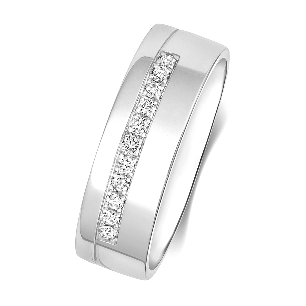 Buy Pave Setting Round Cut Diamond Half Eternity Ring  - Abelini