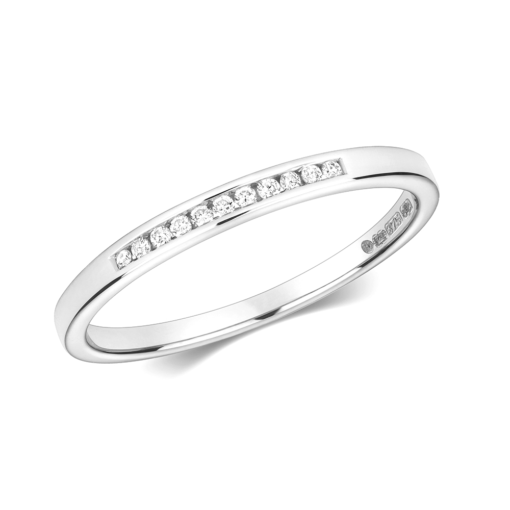 Channel Setting Round Lab Grown Diamond Half Eternity Ring Abelini