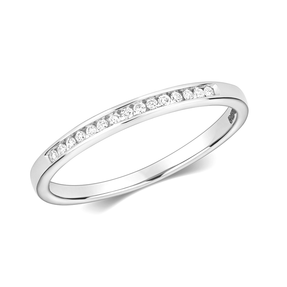 Channel Setting Round Diamond Half Eternity Ring Buy From Abelini