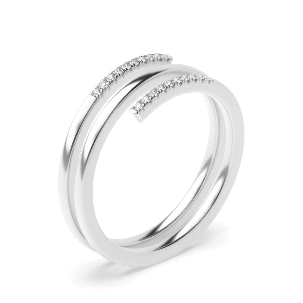 prong setting round Lab Grown Diamond half eternity spiral ring