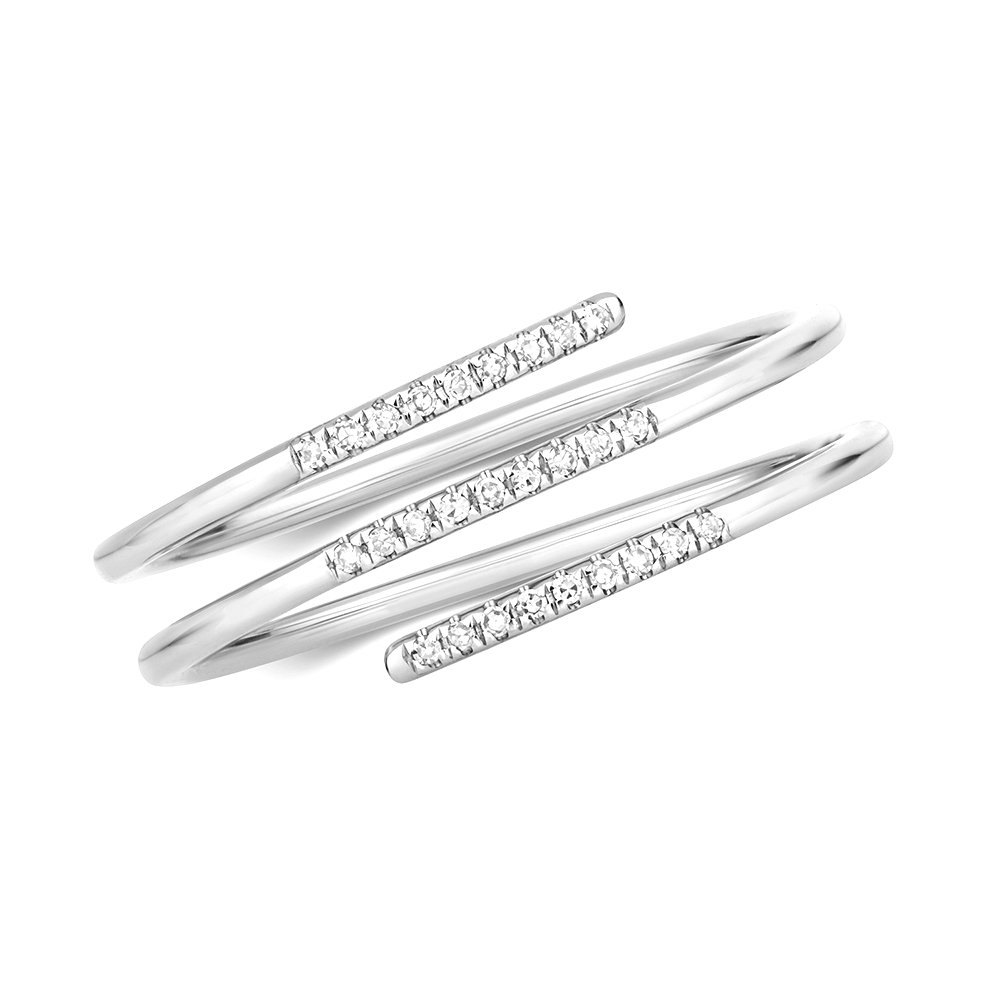 Prong Setting Round Diamond Half Eternity Spiral Ring Buy Online